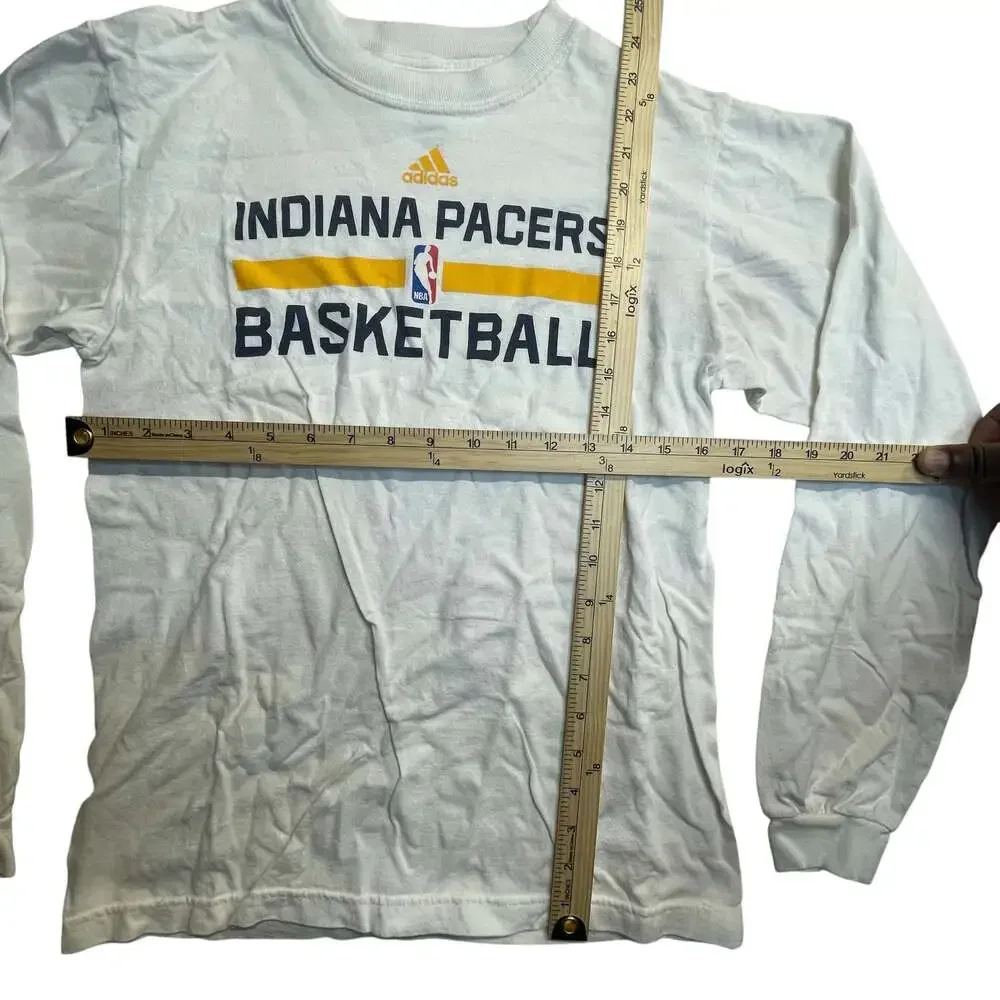 Adidas Indiana Pacers Basketball Long Sleeve T-Shirt Men’s Small White NBA